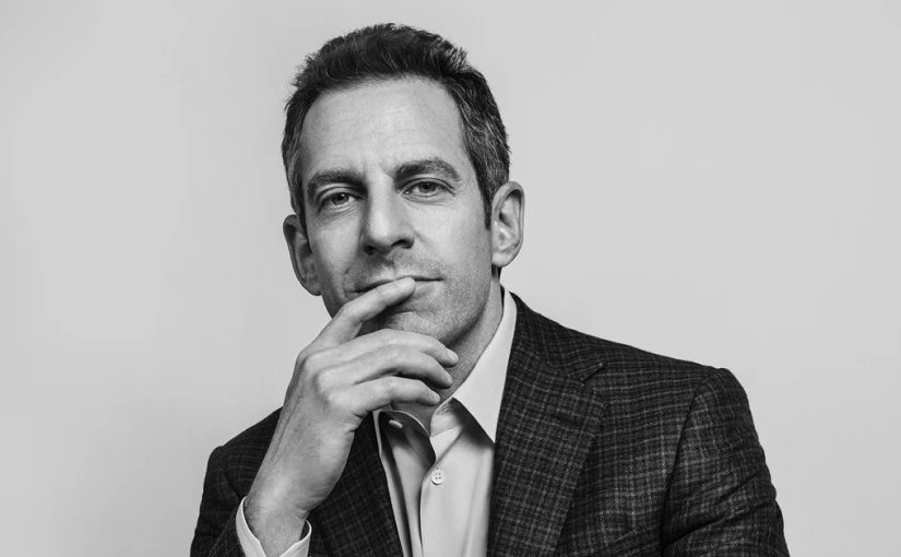 Sam Harris in a black and white publicity photo.